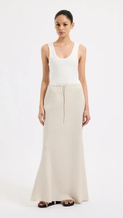 Amani Linen Skirt - Natural