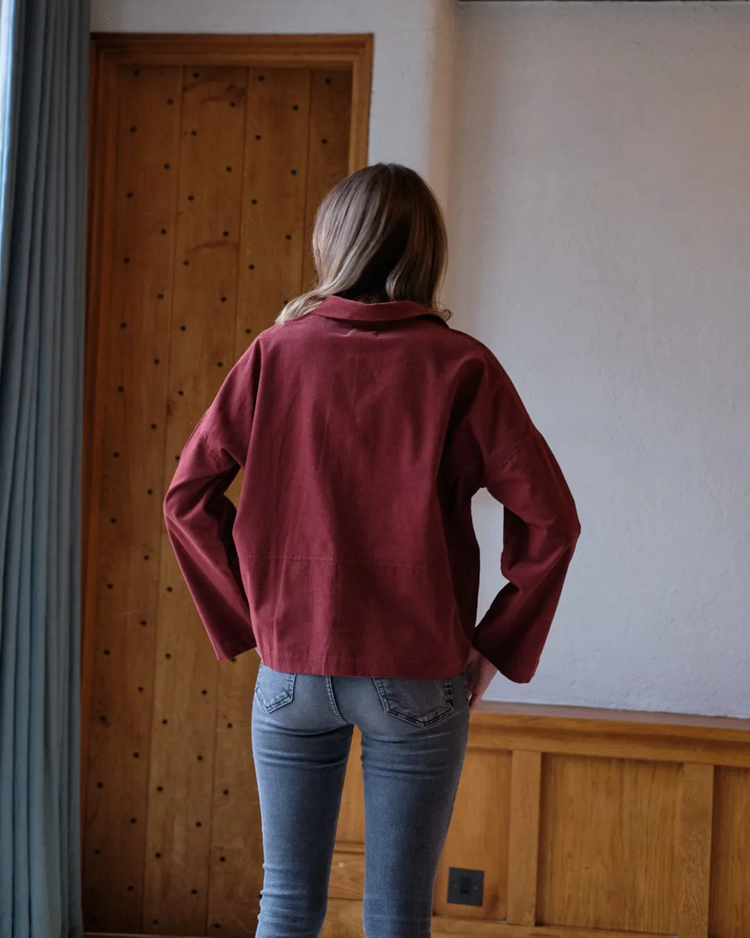 Anya Relaxed Cotton Corduroy Blouse | Red