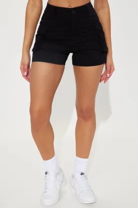 Back On Top Cargo Short - Black