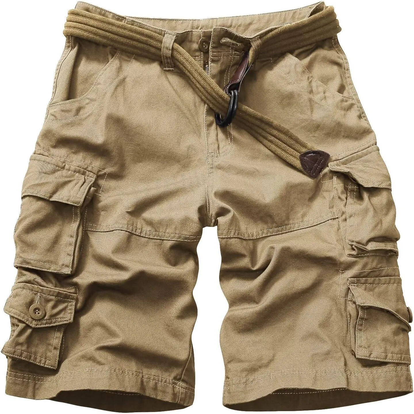 Cargo Short for Men Relaxed Fit Camo Outdoor Hiking Work Cotton Casual Shorts with 9 Pockets No Belt