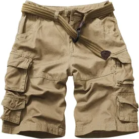 Cargo Short for Men Relaxed Fit Camo Outdoor Hiking Work Cotton Casual Shorts with 9 Pockets No Belt