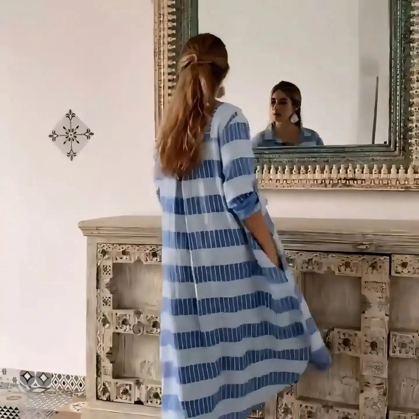 Chic Minimalist Cotton Flowy Dress