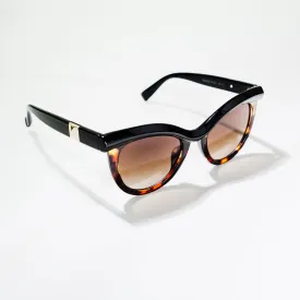 Chokore Vintage Cat-Eye Sunglasses with UV400 Protection (Black & Brown)