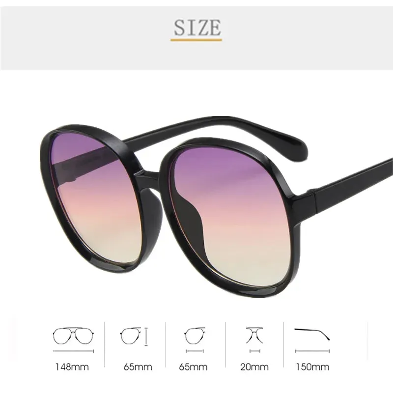 Classic Big Frame Luxury Women Sunglasses Plastic UV400 Eyewear