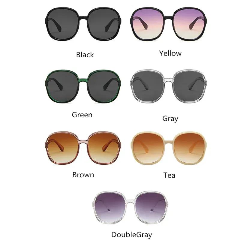 Classic Big Frame Luxury Women Sunglasses Plastic UV400 Eyewear