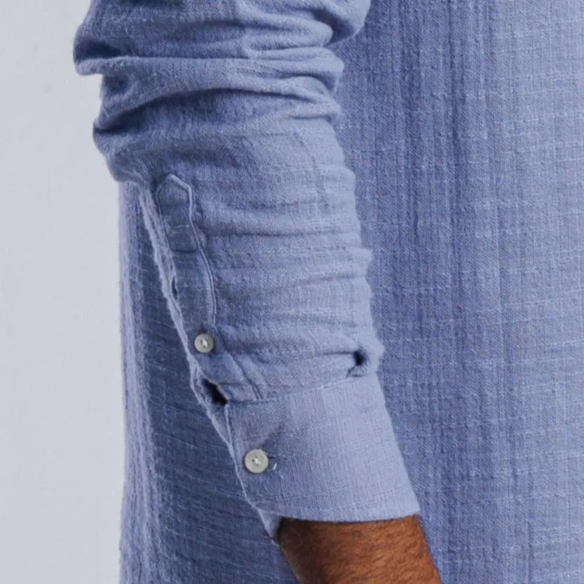 Collarless Linen Shirt