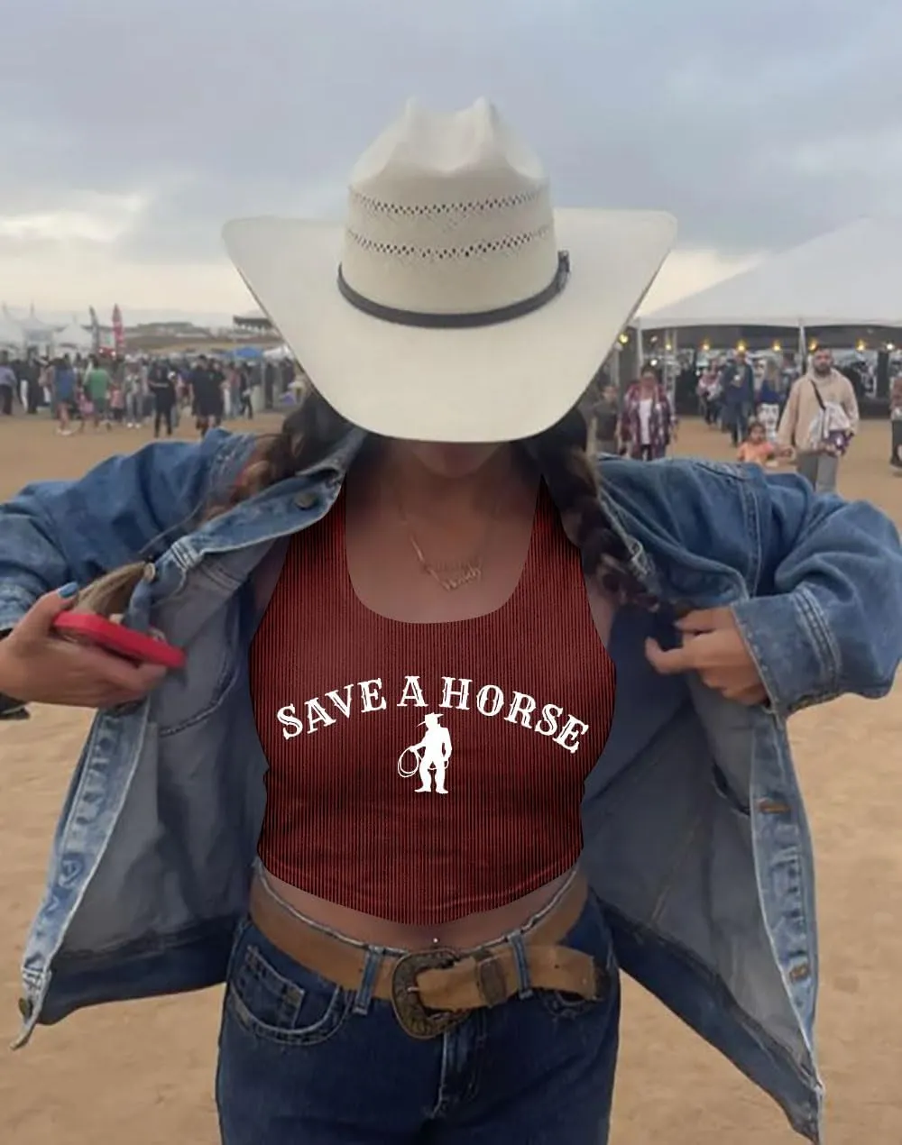 Country Concert Outfits for Women Cowgirl Tank Tops Western Cowboy Crop Tops Summer Cami Sleeveless Shirt