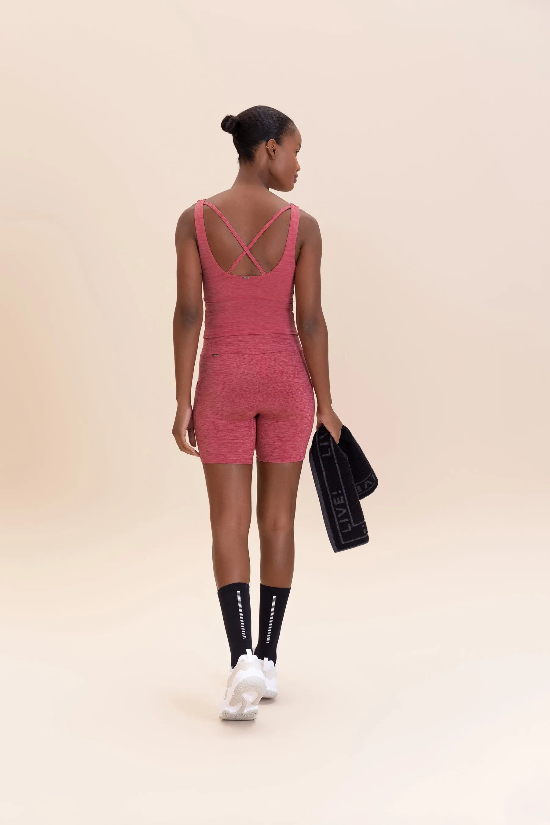 Crop Cross Melange Tank Top