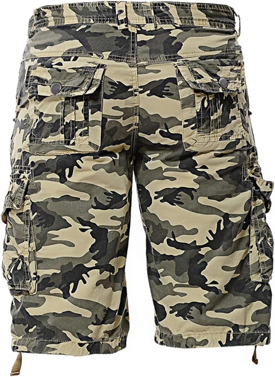 DONGD Mens Camo Cargo Shorts Relaxed Fit Outdoor Cotton Twill Cargo Shorts