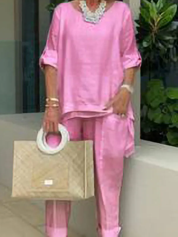 Elegant Ladies Big Pocket Comfortable Two Piece Set