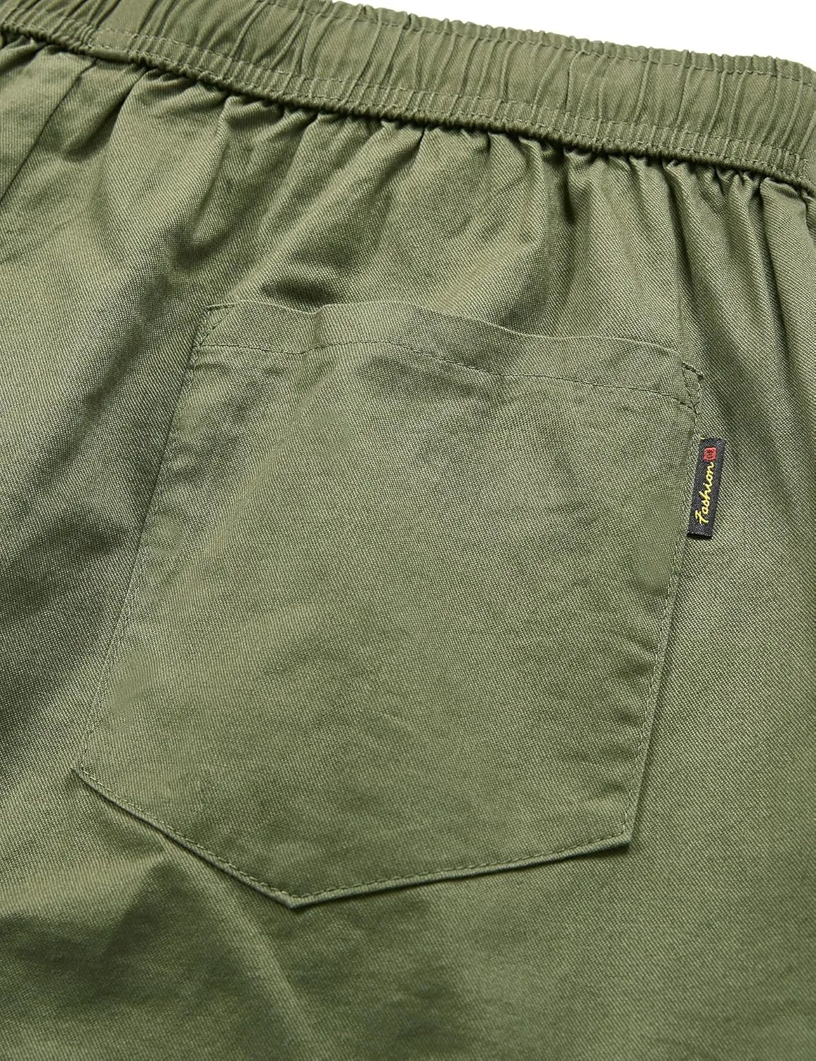 ELETOP Men's Cargo Shorts Elastic Waistband Drawstring Big and Tall Cotton Summer Casual Work Shorts