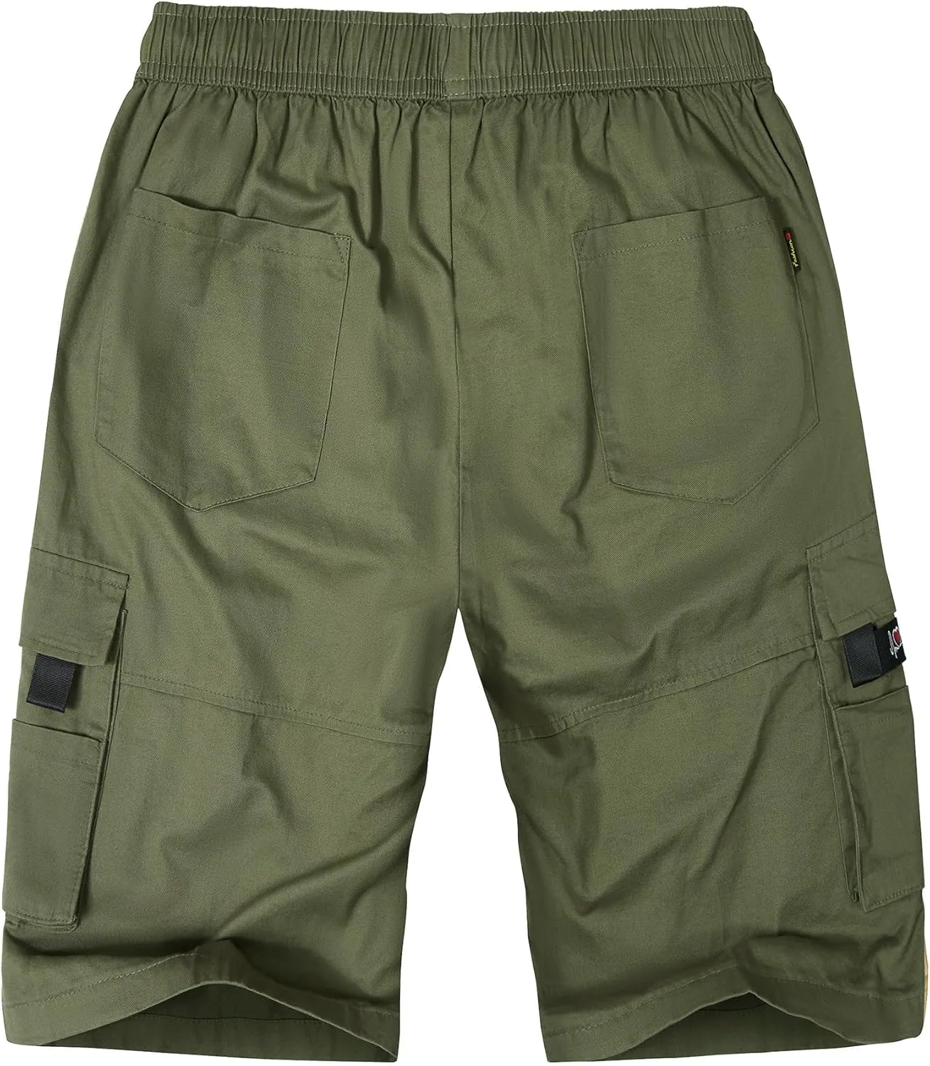 ELETOP Men's Cargo Shorts Elastic Waistband Drawstring Big and Tall Cotton Summer Casual Work Shorts