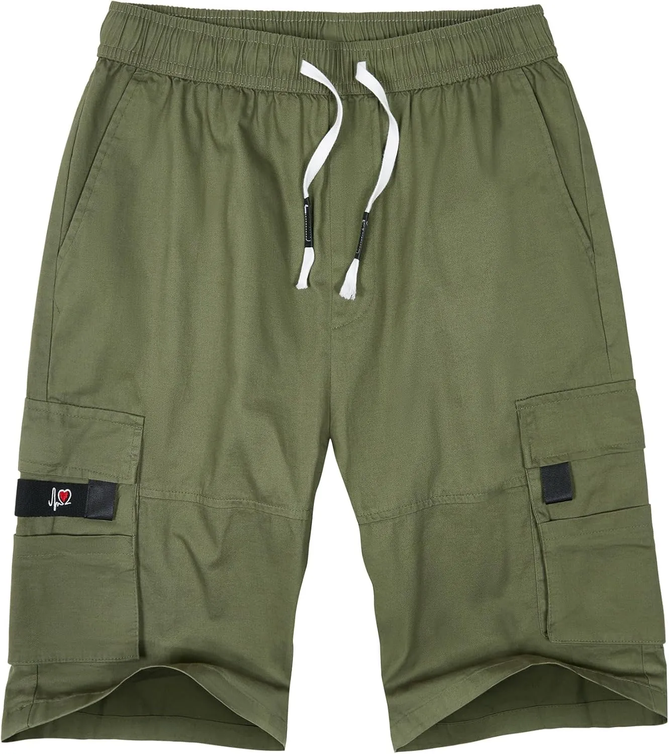 ELETOP Men's Cargo Shorts Elastic Waistband Drawstring Big and Tall Cotton Summer Casual Work Shorts