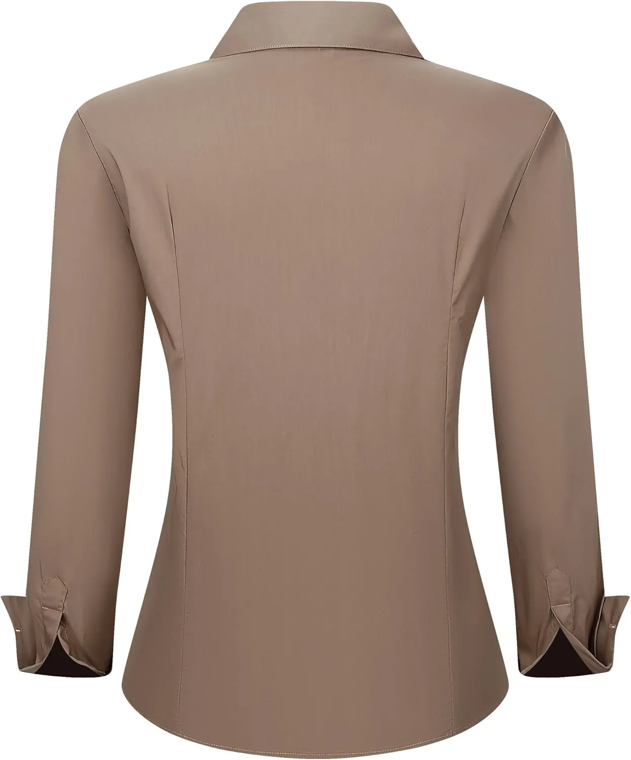 Esabel.C Womens Dress Shirts Cotton Long Sleeve Regular Fit Stretch Button Down Blouse
