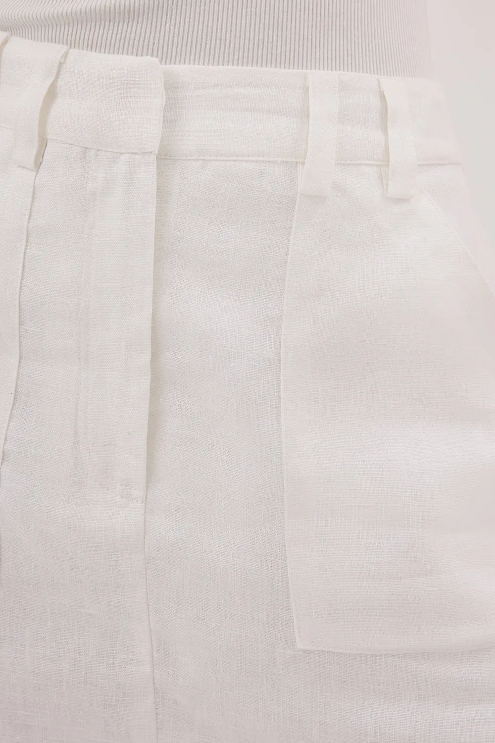 EVA OFF WHITE LINEN SKORT