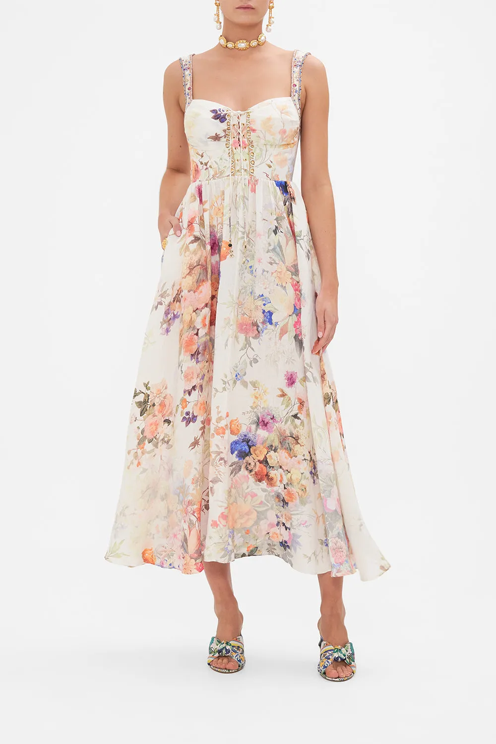 EYELET BUSTIER DRESS FRIENDS WITH FRESCOS