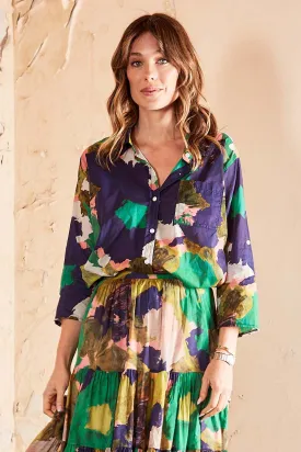Fiorella Shirt Forest in Cotton Voile