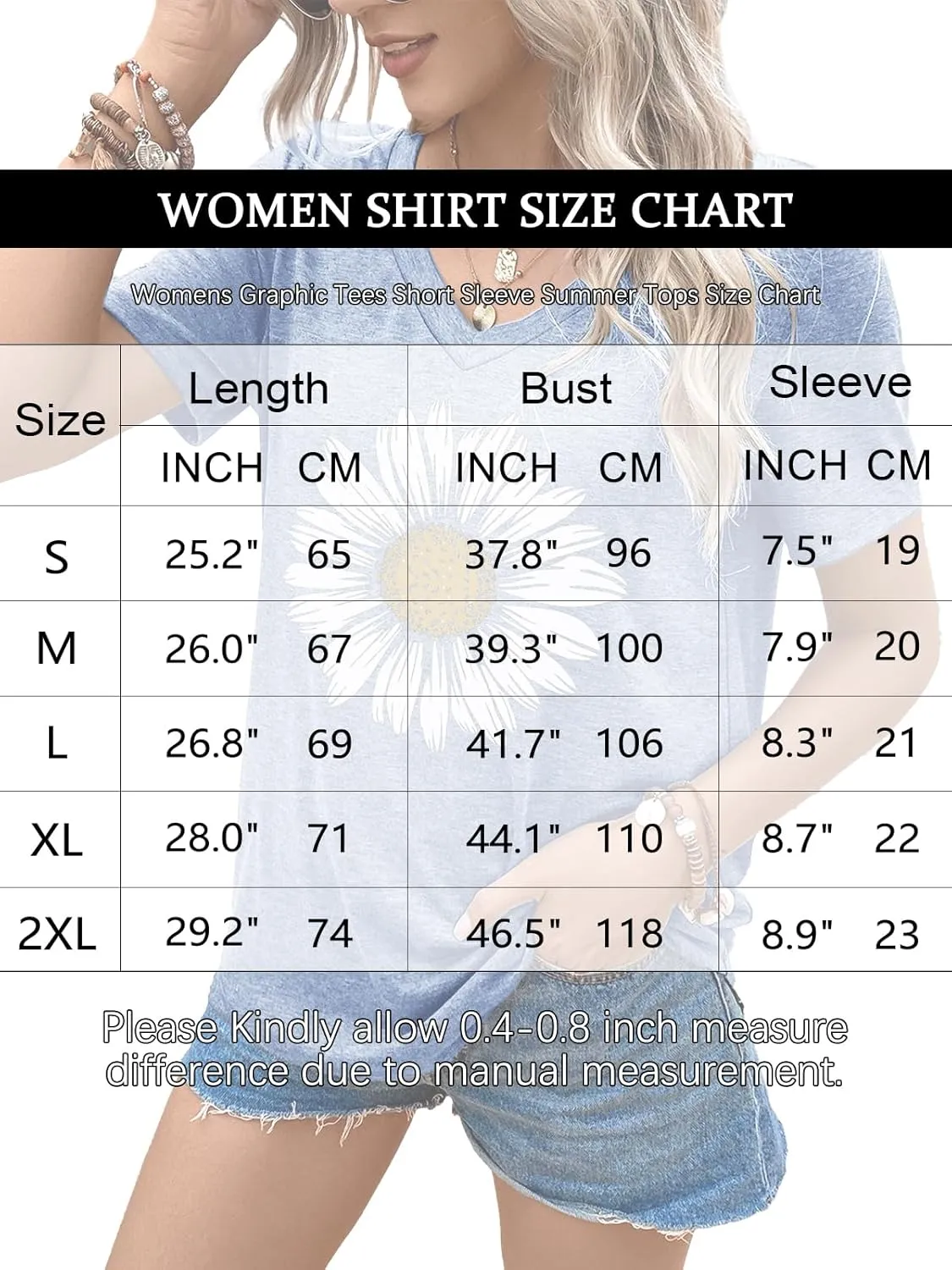 Flower Kindly Shirt for Women Funny Wildflower Plant T-Shirt Bohemian Summer Vacation V Neck Tops