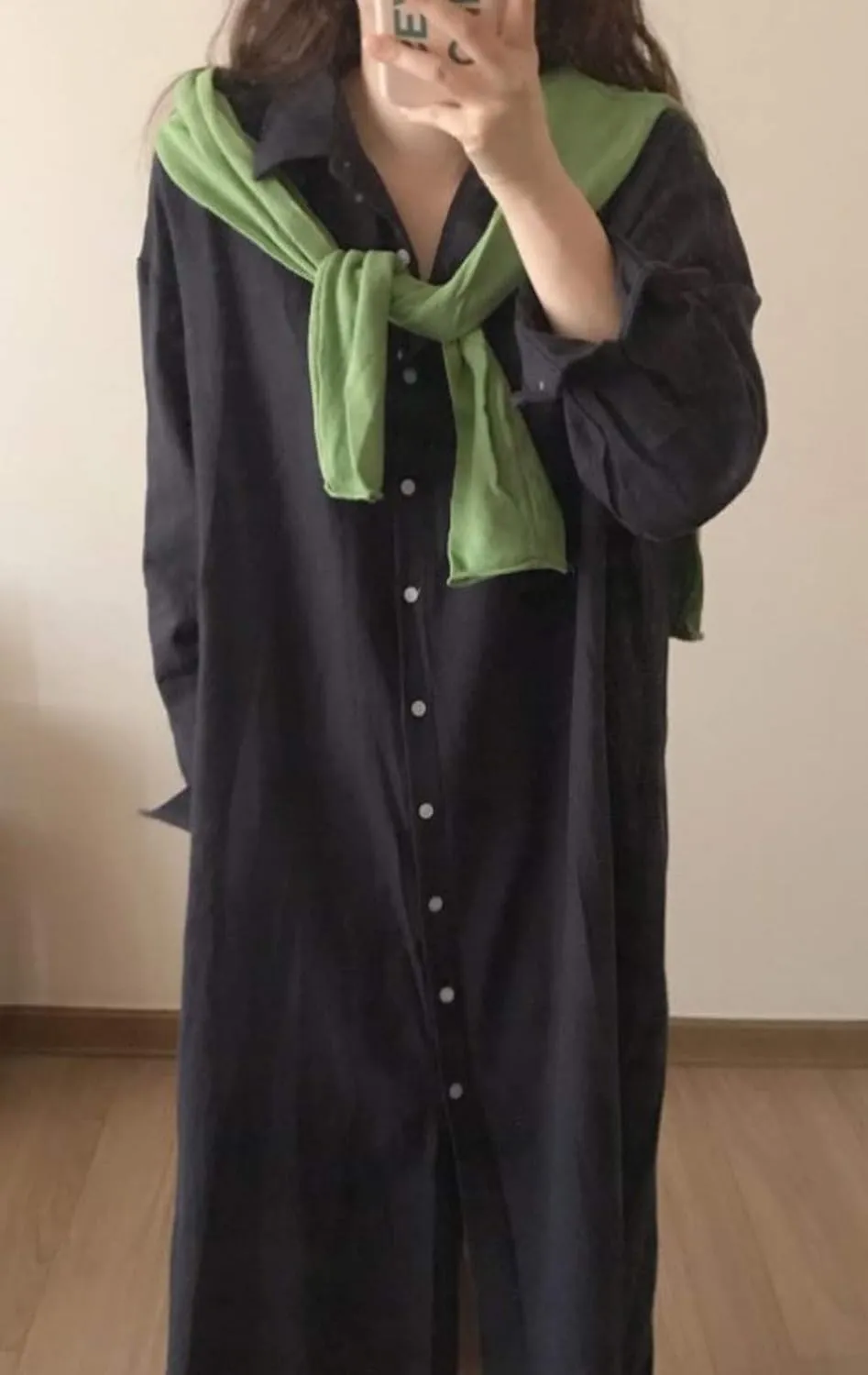 GGUHHU Womens Chic Button Down Rolled-Up Sleeve Long Cotton Blouse Maxi Dress