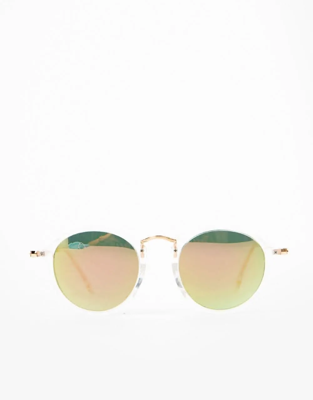 Glassy Sunhater Klein Polarized Sunglasses - Clear/Pink Mirror