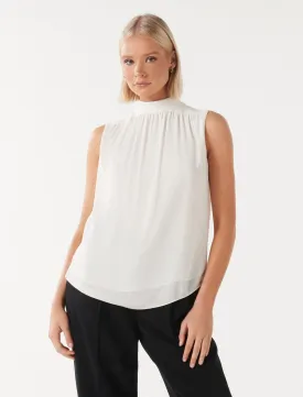 Harlow Keyhole Sleeveless Blouse