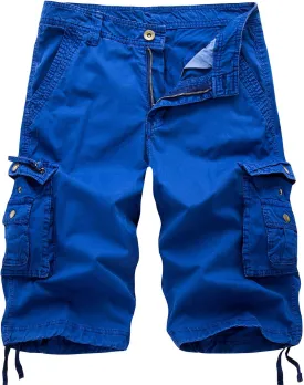 IDEALSANXUN Men's Casual Loose Fit Multi-Pockets Military Cargo Shorts