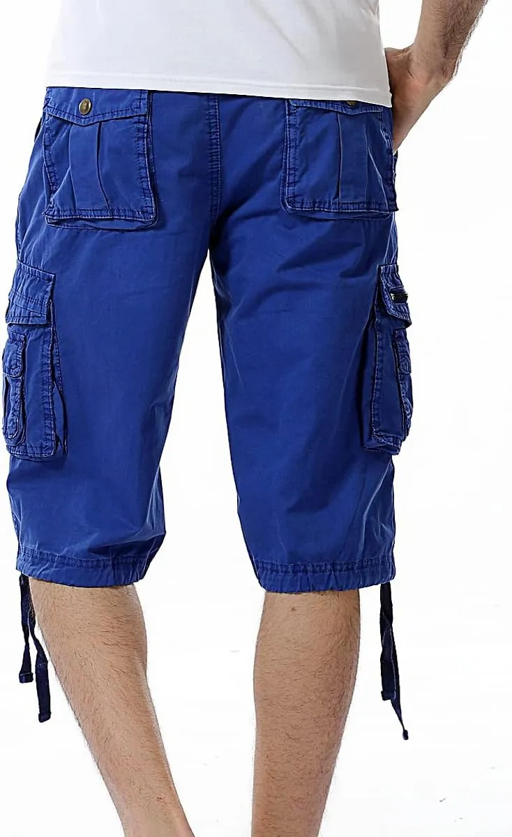 IDEALSANXUN Men's Casual Loose Fit Multi-Pockets Military Cargo Shorts