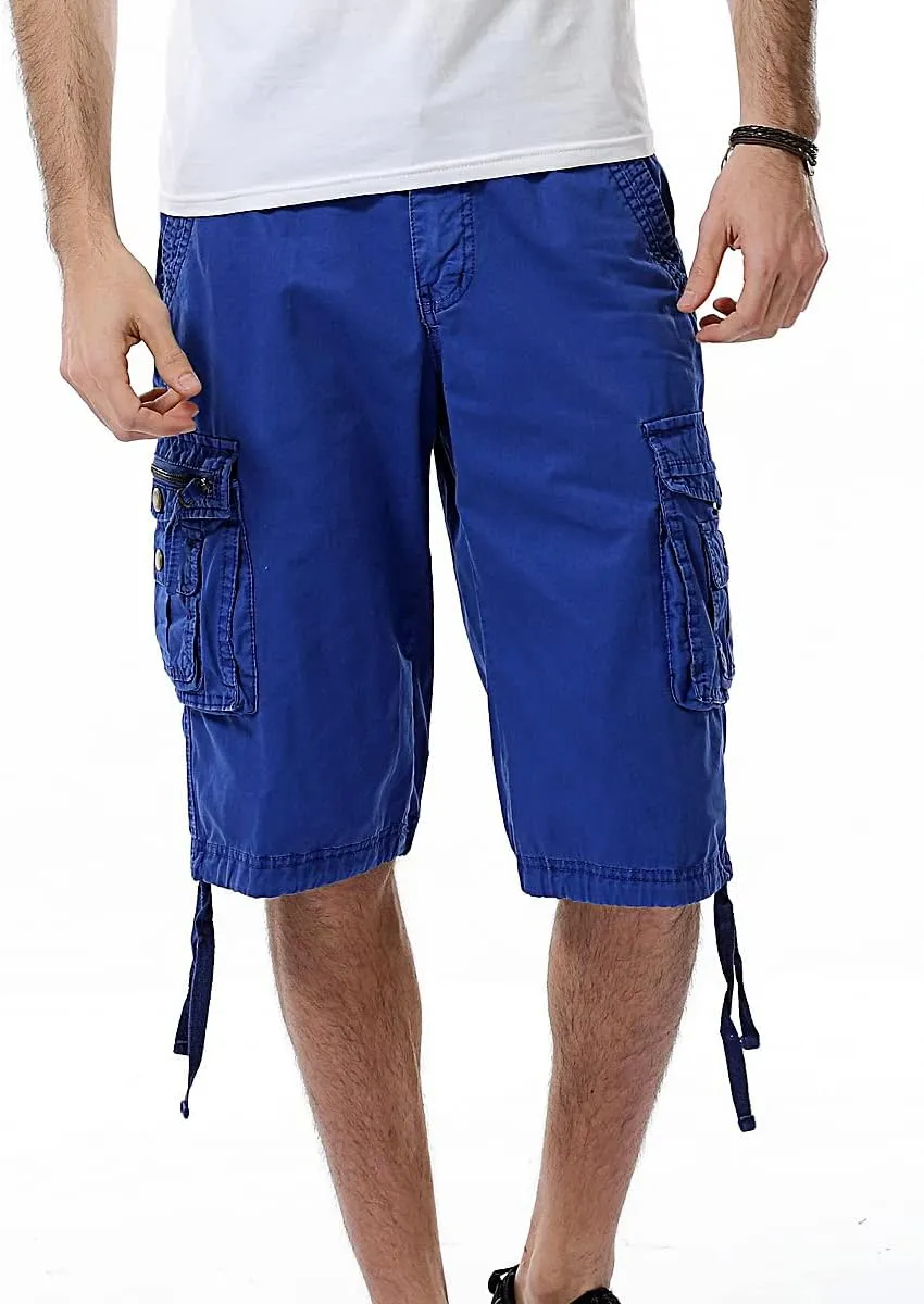 IDEALSANXUN Men's Casual Loose Fit Multi-Pockets Military Cargo Shorts