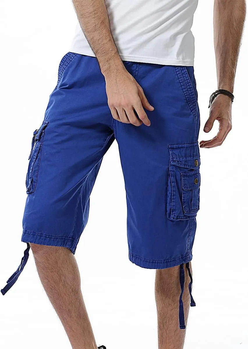 IDEALSANXUN Men's Casual Loose Fit Multi-Pockets Military Cargo Shorts