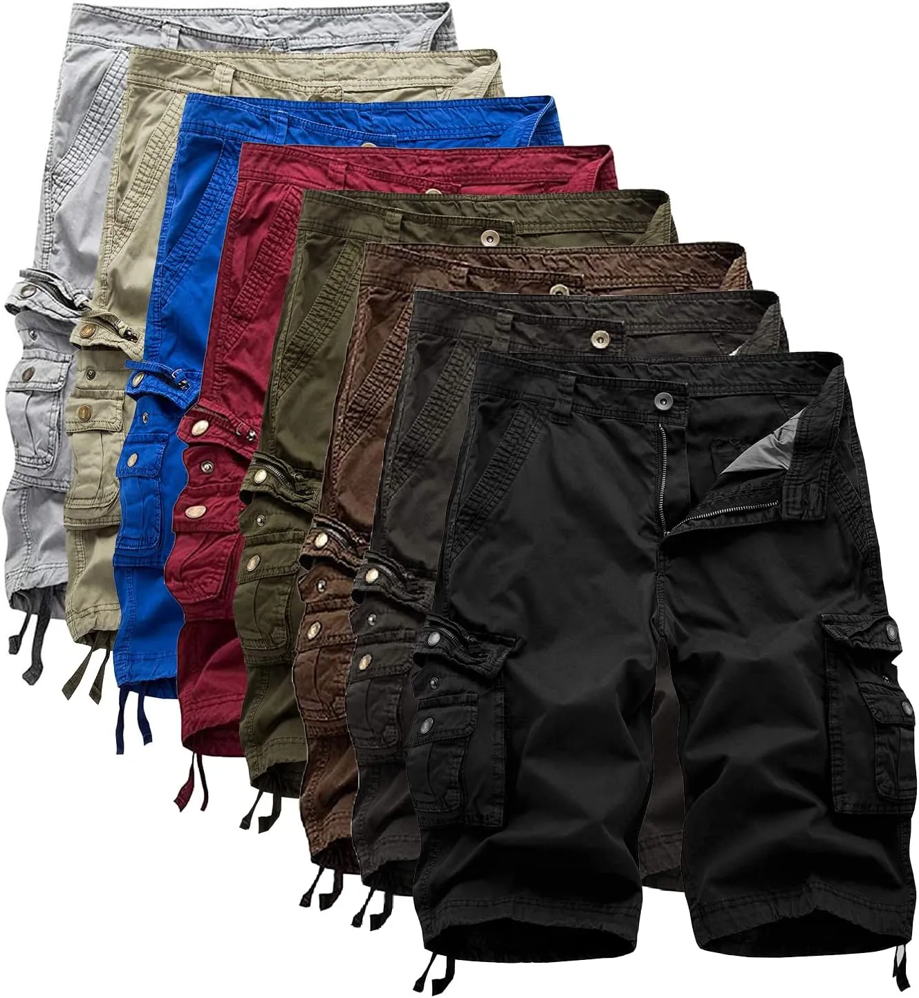 IDEALSANXUN Men's Casual Loose Fit Multi-Pockets Military Cargo Shorts