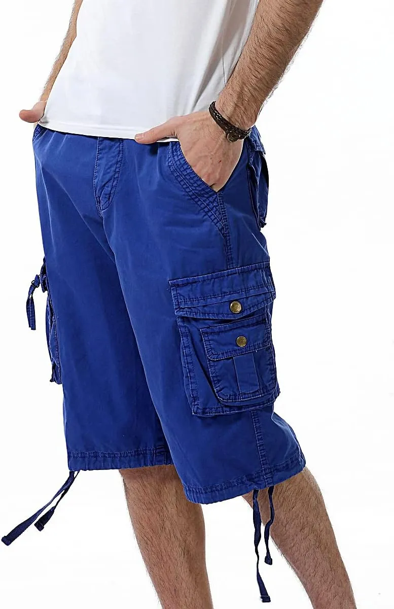 IDEALSANXUN Men's Casual Loose Fit Multi-Pockets Military Cargo Shorts