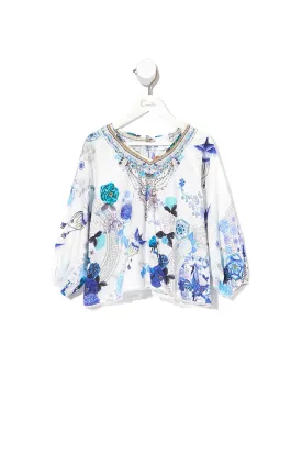 INFANTS RELAXED FIT BLOUSE WHITE SIDE OF THE MOON