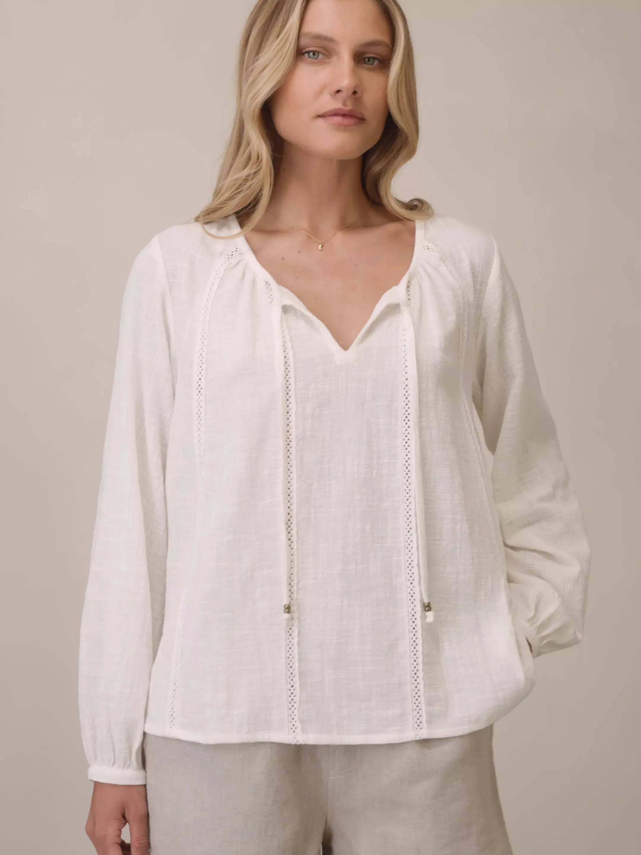 Jasmine Cotton Blouse Coconut