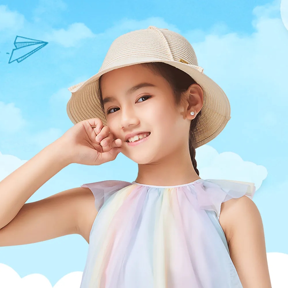 Kid’s Splicing Straw Hat UPF 50  Sun Protective