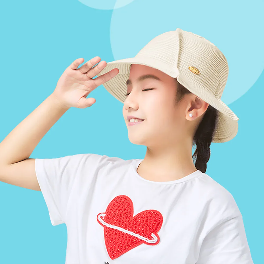 Kid’s Splicing Straw Hat UPF 50  Sun Protective