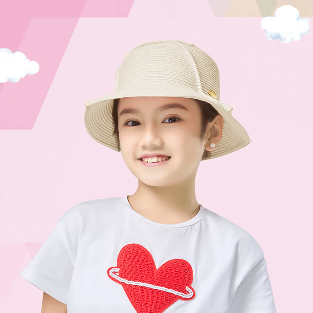 Kid’s Splicing Straw Hat UPF 50  Sun Protective