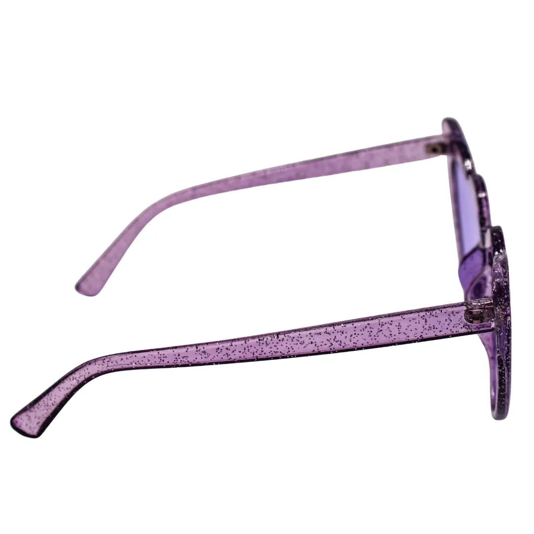 Lavender Heart Shaped Glitter Sunglasses (Each)
