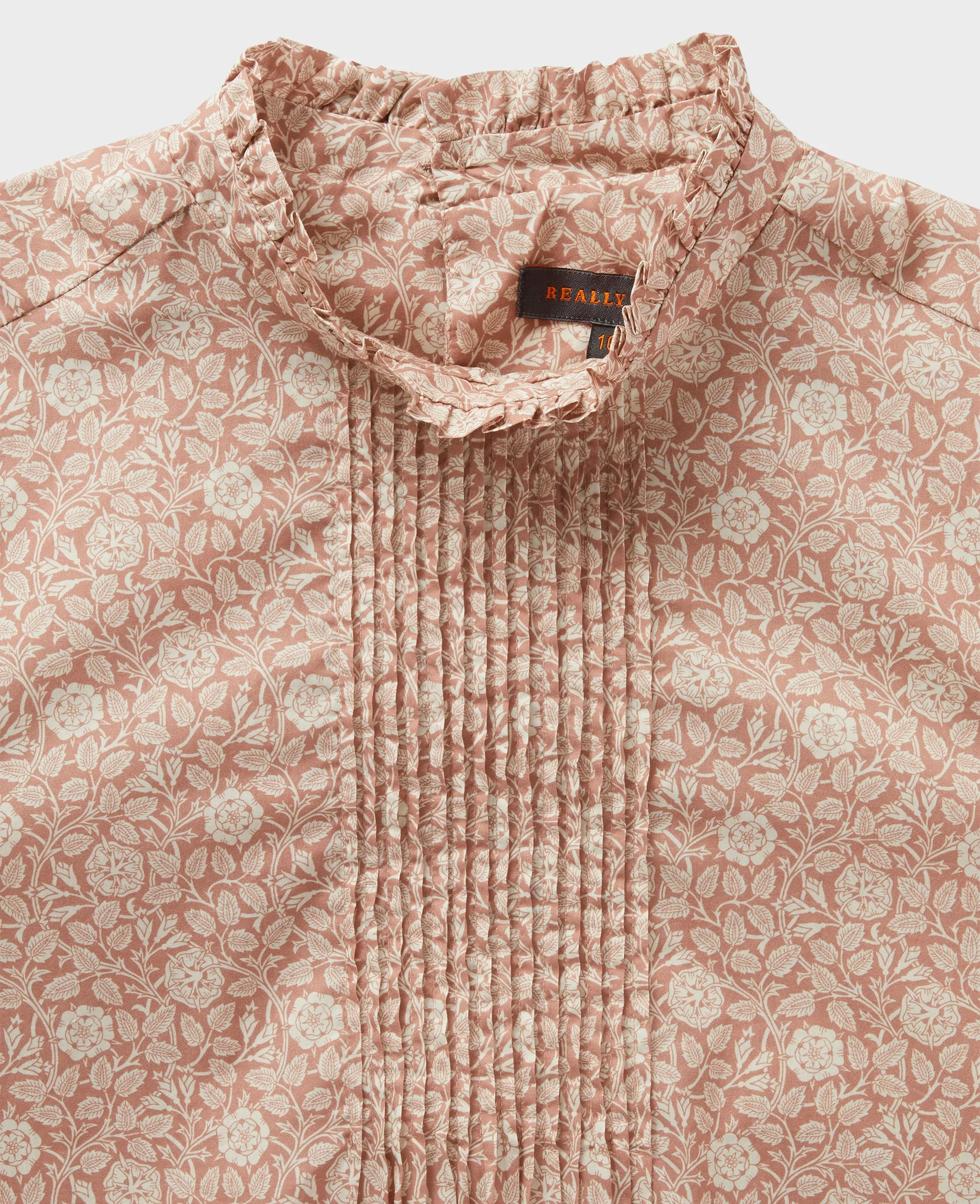 Liberty Print Floral Cotton Ruffle Blouse