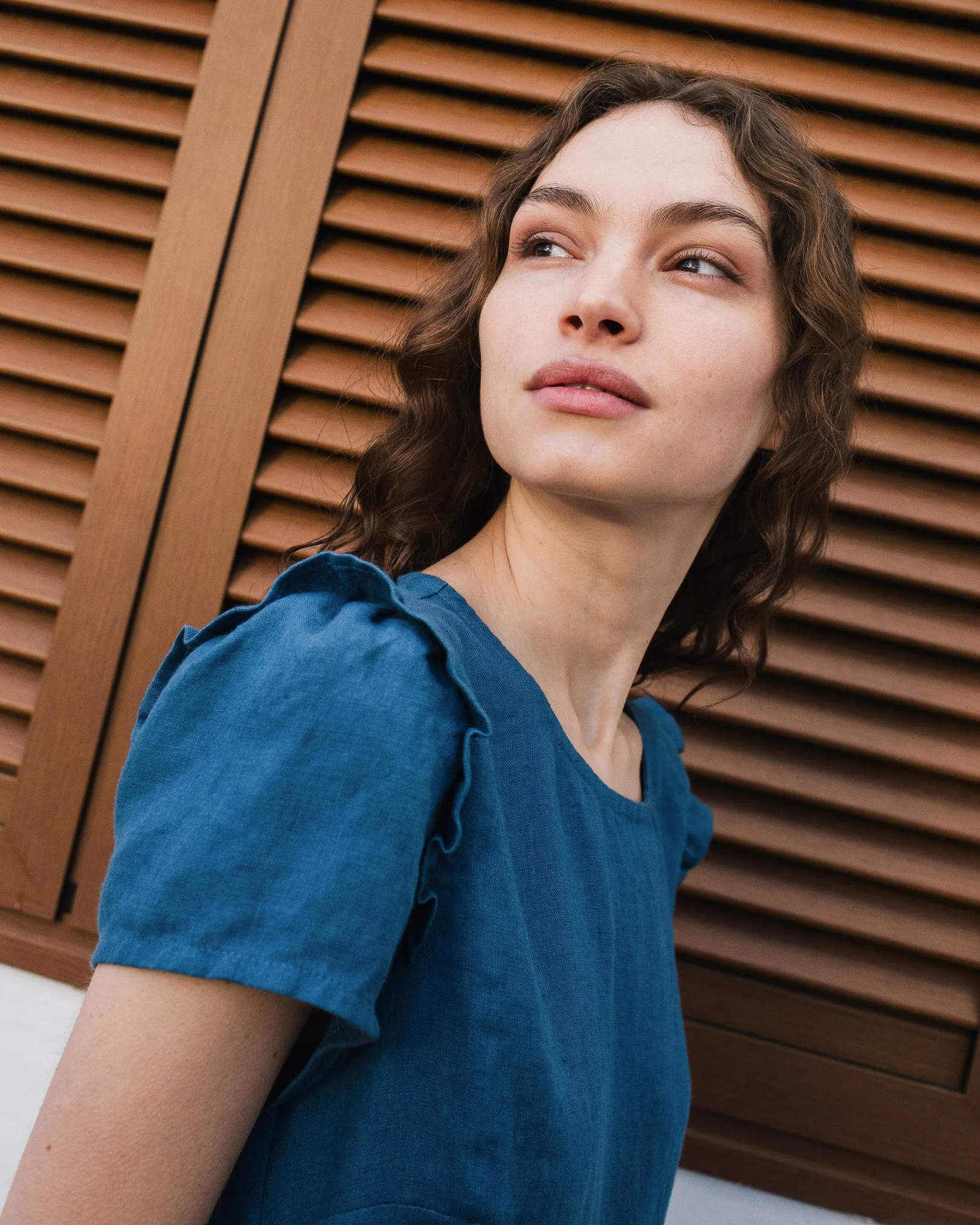 MARQUETTE ruffle linen dress