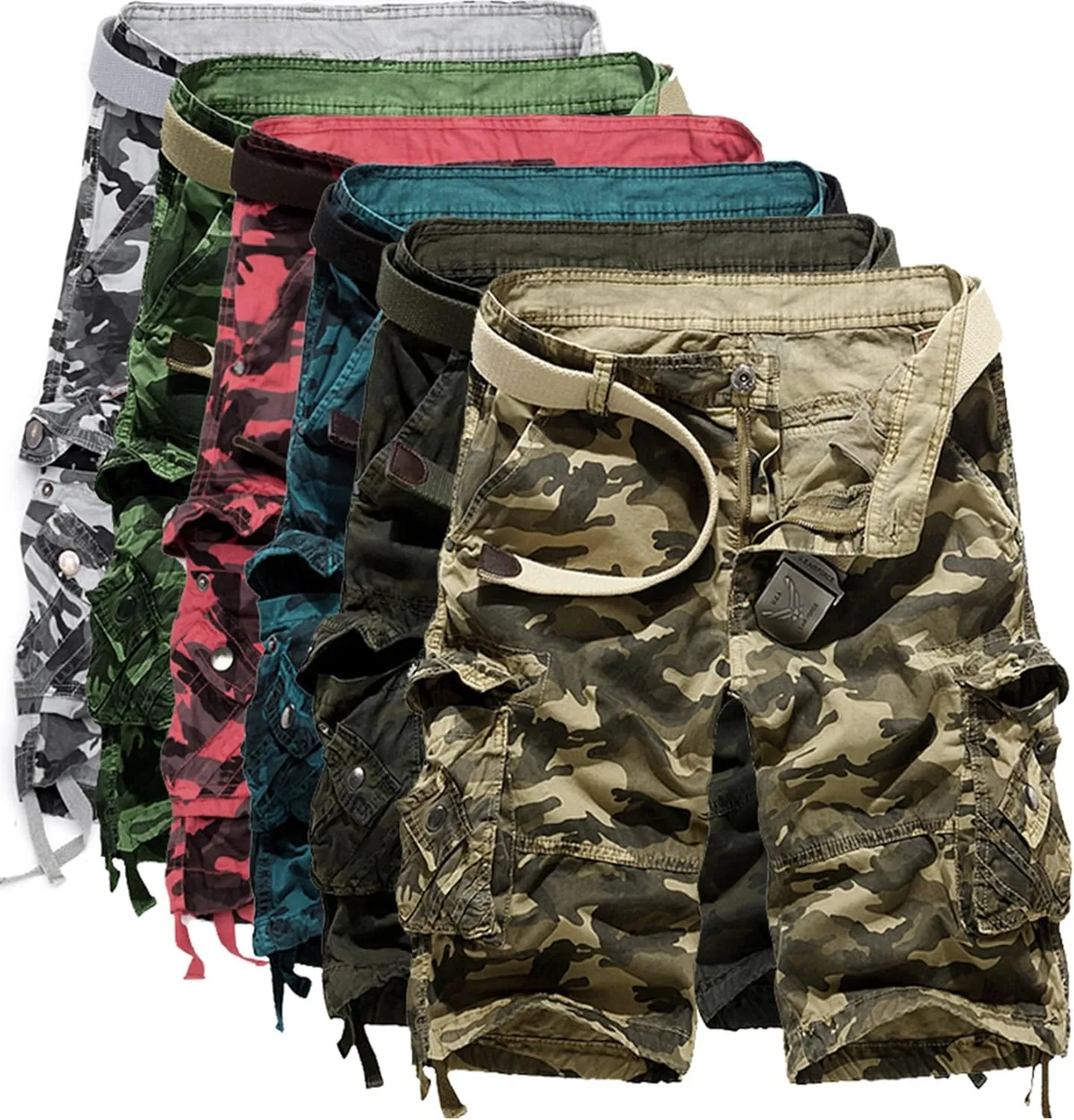 Men's Camo Cargo Shorts Cotton