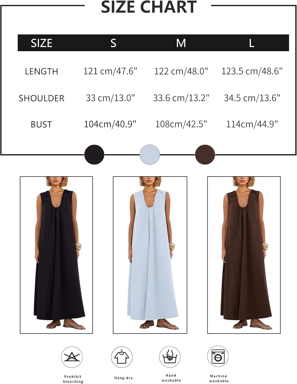 MISSACTIVER Women's Sleeveless Maxi Dress Scoop Neck Ruched Long Dress with Side Pockets Wide Shoulder Elegant Blouse Dresses