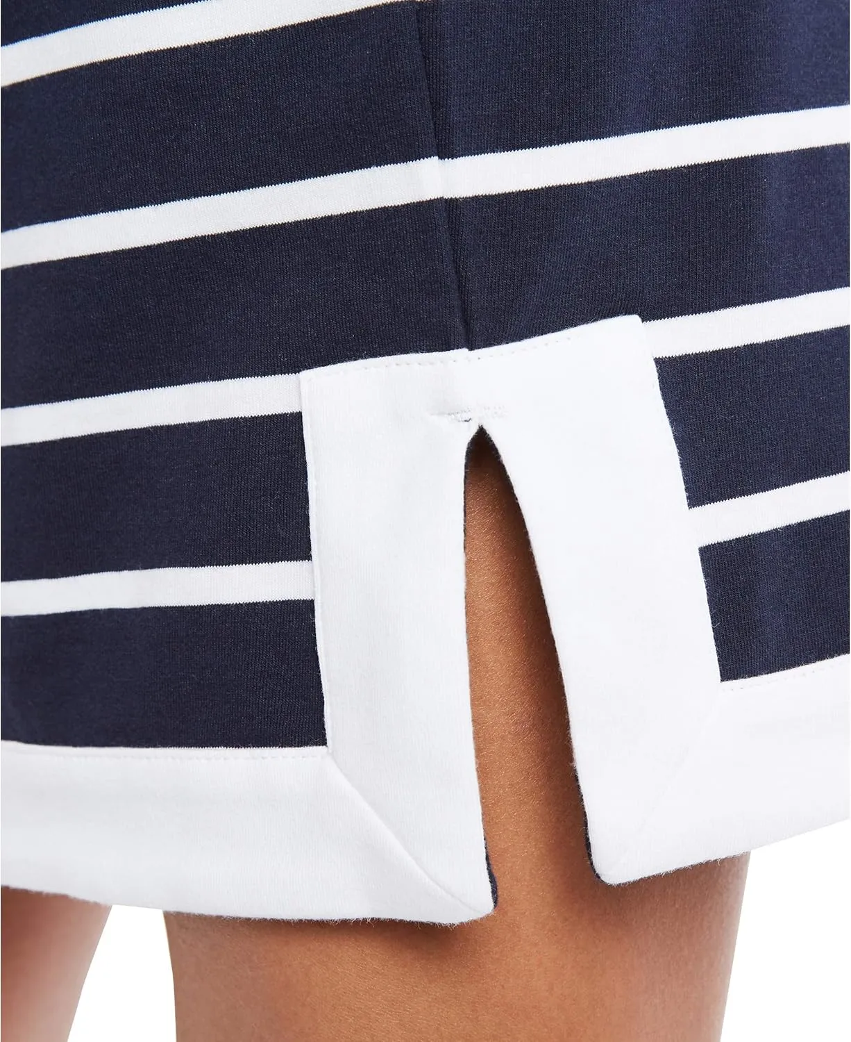 Nautica Women's Breton Stripes Sleeveless V-Neck Stretch Cotton Polo Dress