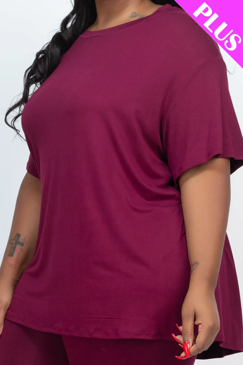 Plus Size Loose Fit Top&Biker Shorts Set (CAPELLA)