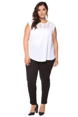 Plus Size White Cap Sleeve Top