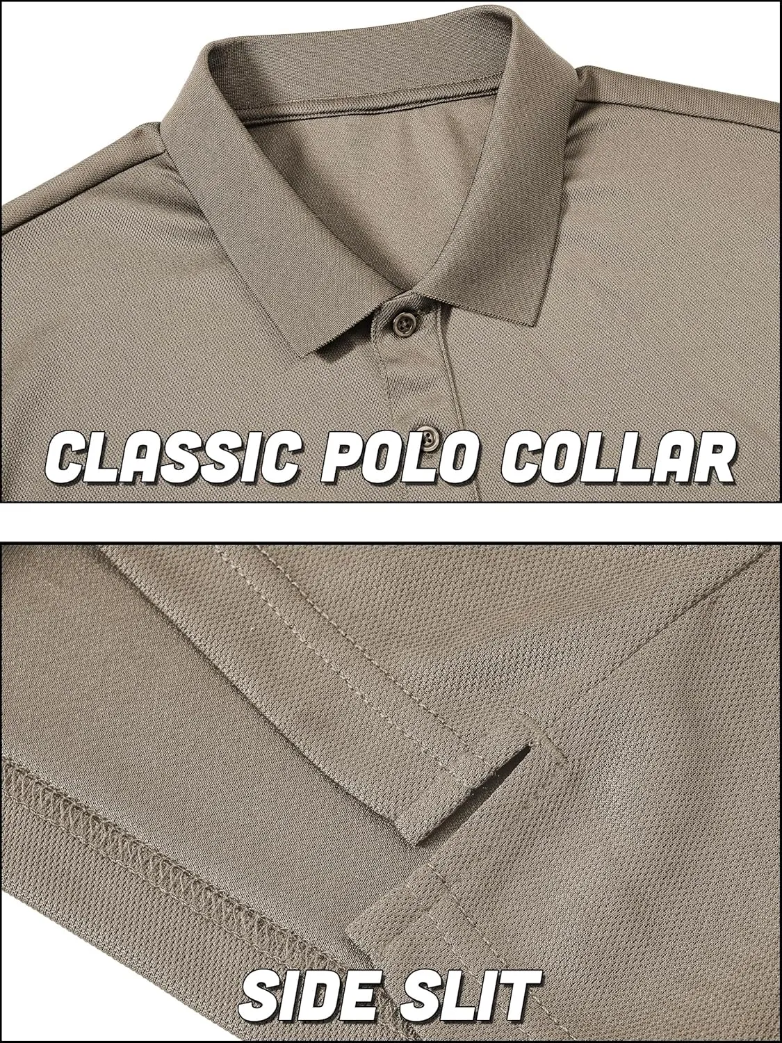 QPNGRP Men's Polo Shirts Short Sleeve with Pocket Quick Dry Performance Golf Shirts Casual Tactical Pique Collared T Shirt