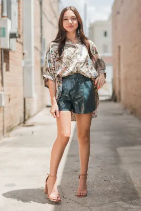 Raquel High Waisted Faux Leather Shorts