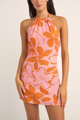Rhythm Bora Bora Floral Halter Mini Dress - PINK