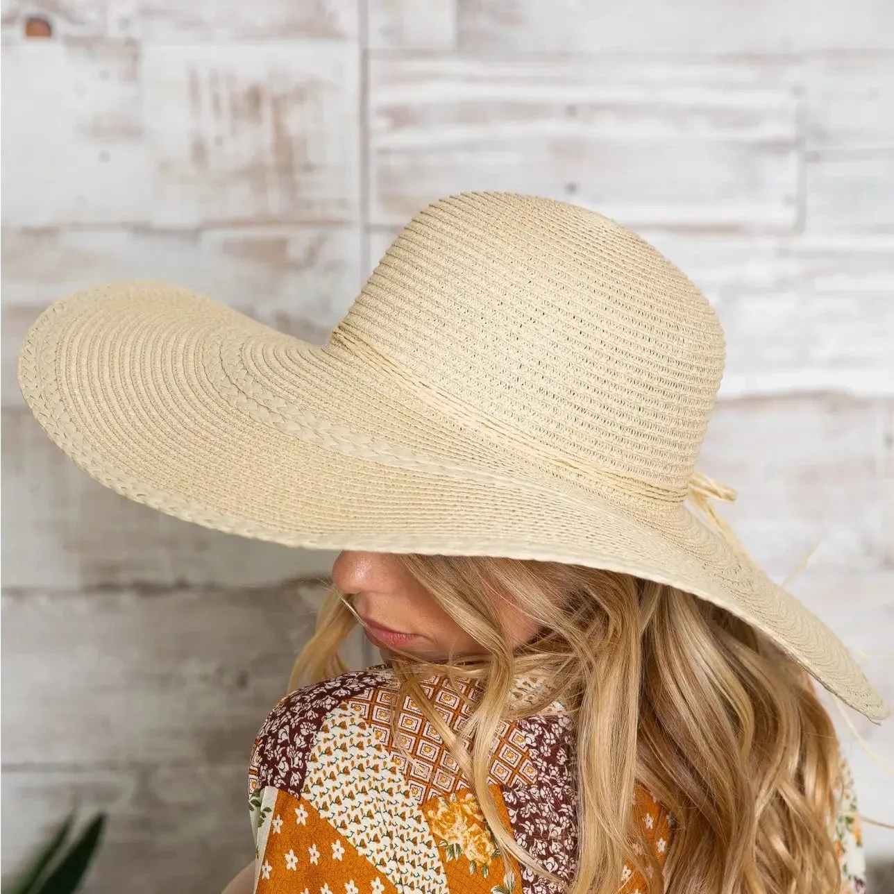 Simone Sunnie Tan Oversized Straw Hat