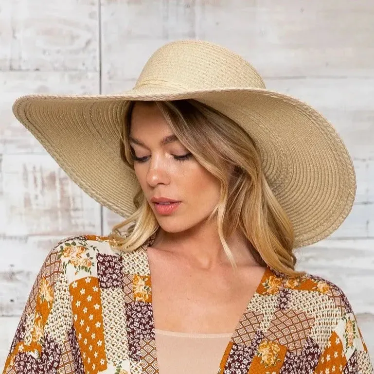 Simone Sunnie Tan Oversized Straw Hat