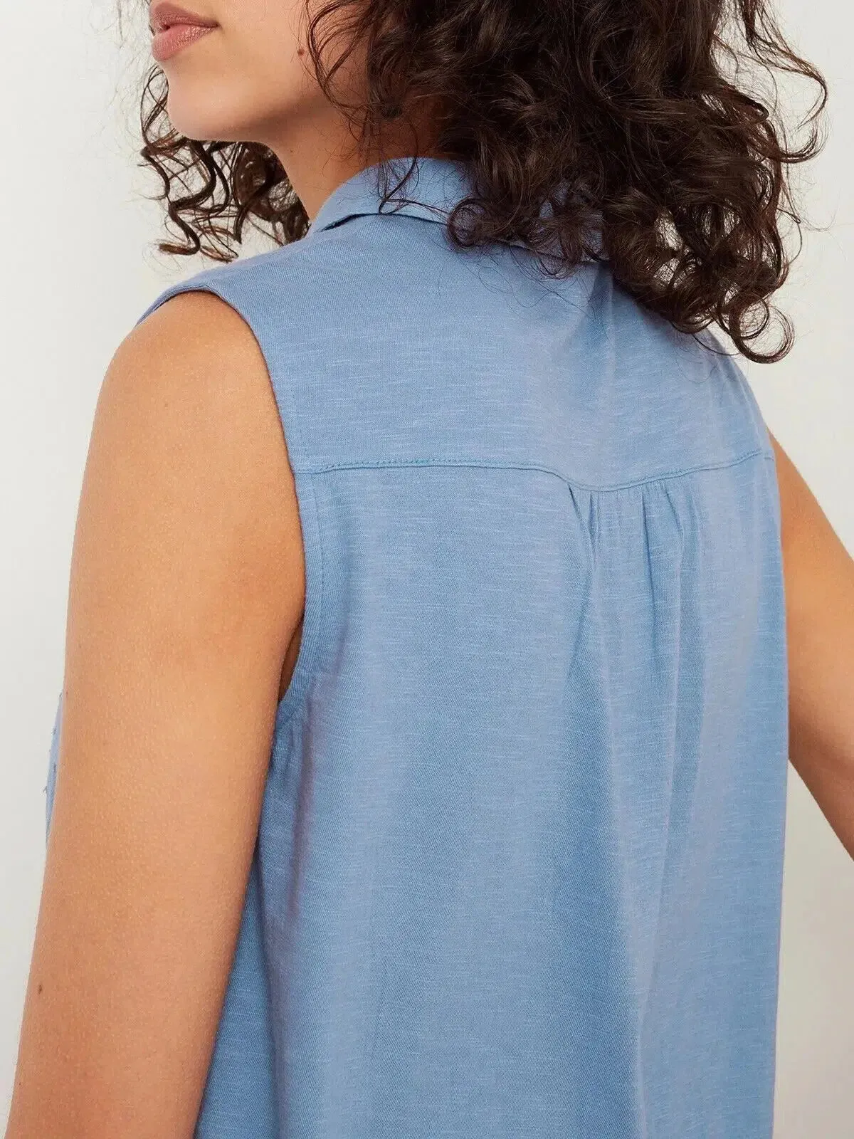 Sleeveless Cotton Jersey Blouse